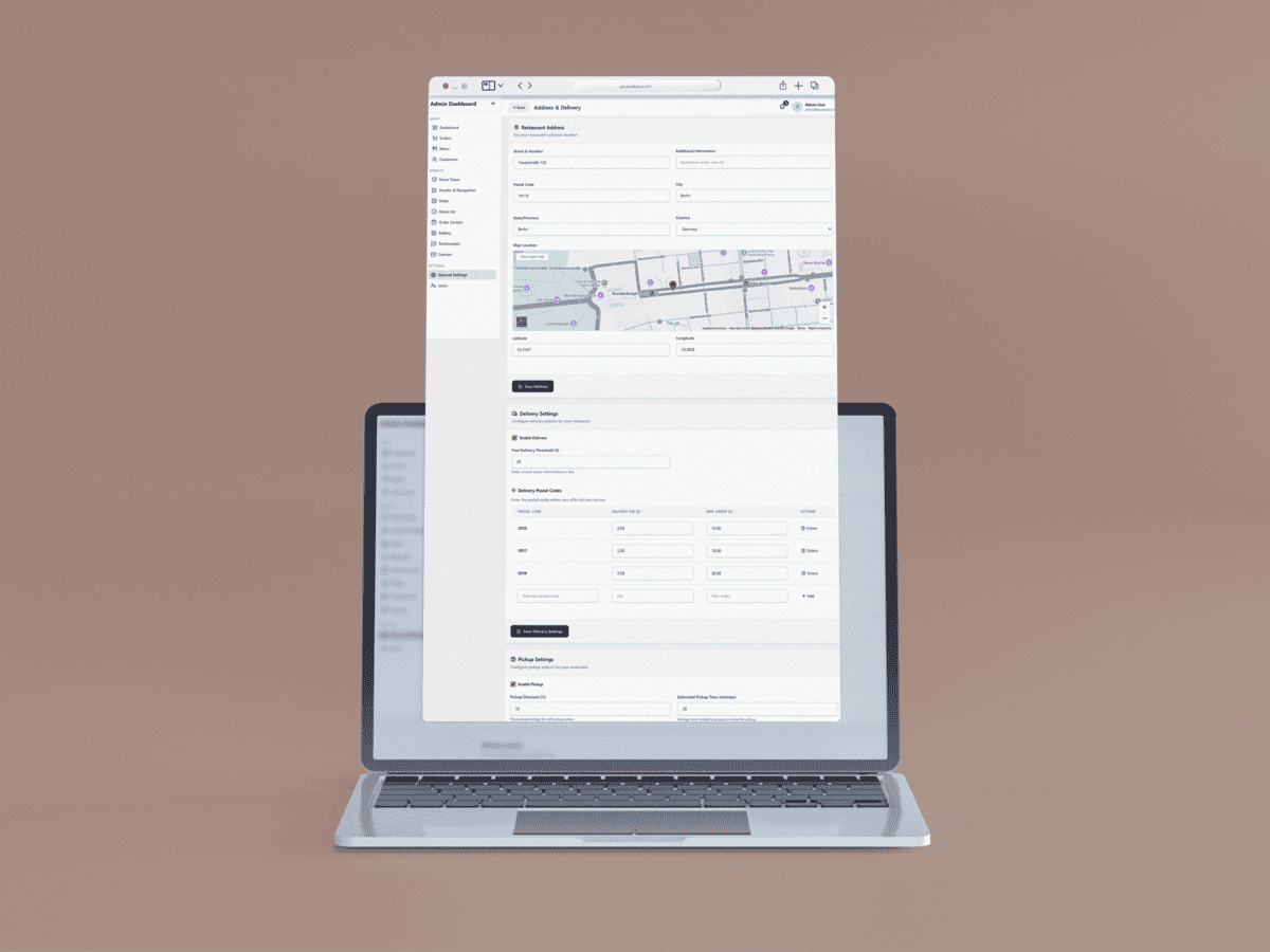 GastroFox Speisekarte Detail